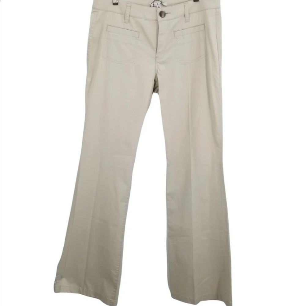 Cabi Sandy cream colored flare pants 6